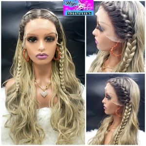 Hazel" Pre Plucked13X4 HD Deep Lace Frontal, W/Baby Hairs, Long Synthetic Wig wi
